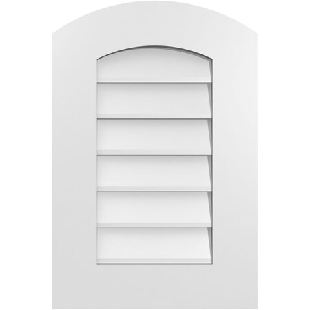 Ekena Millwork Arch Top Surface Mount PVC Gable Vent: Functional, w/ 3-1/2"W x 1"P Standard Frame, 16"W x 24"H GVPAR16X2401SF